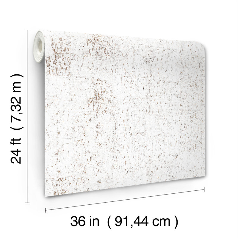 Papier peint en liège, Blanc vif / doré