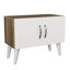 Table de chevet Ryley en blanc / noyer