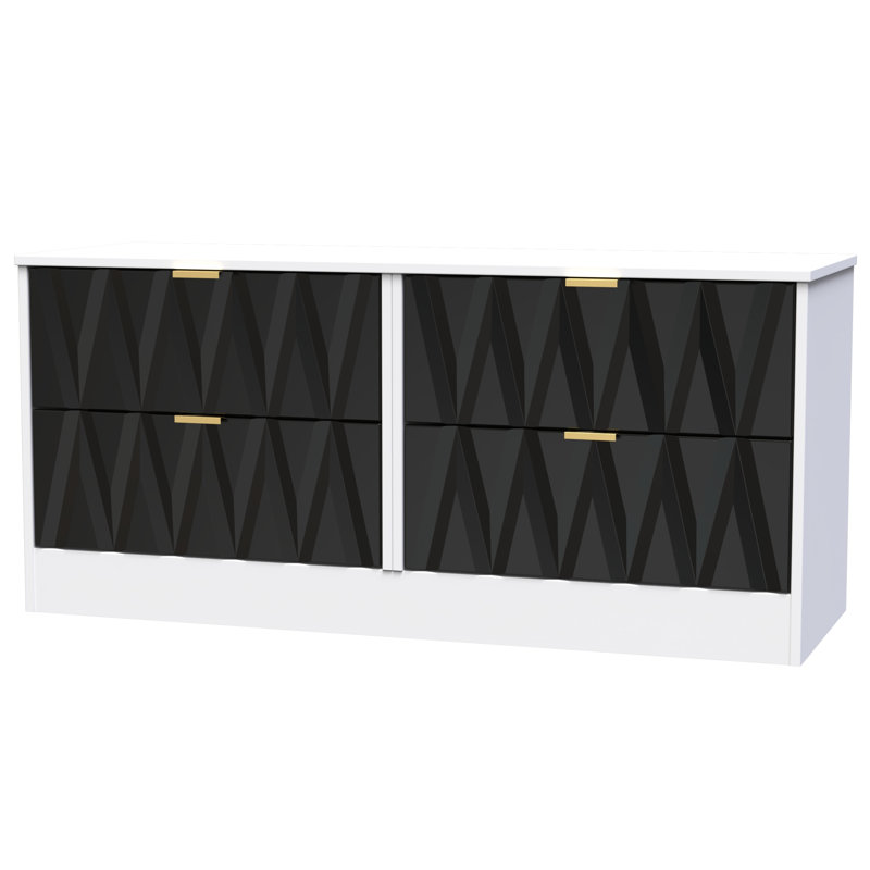 Besmir 4 Drawer Bed Box (Ready Assembled), Deep Black/White