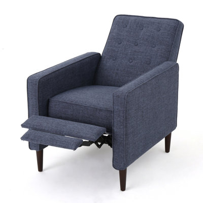 Button Tufted Upholstered Manual Push-Back Recliner 