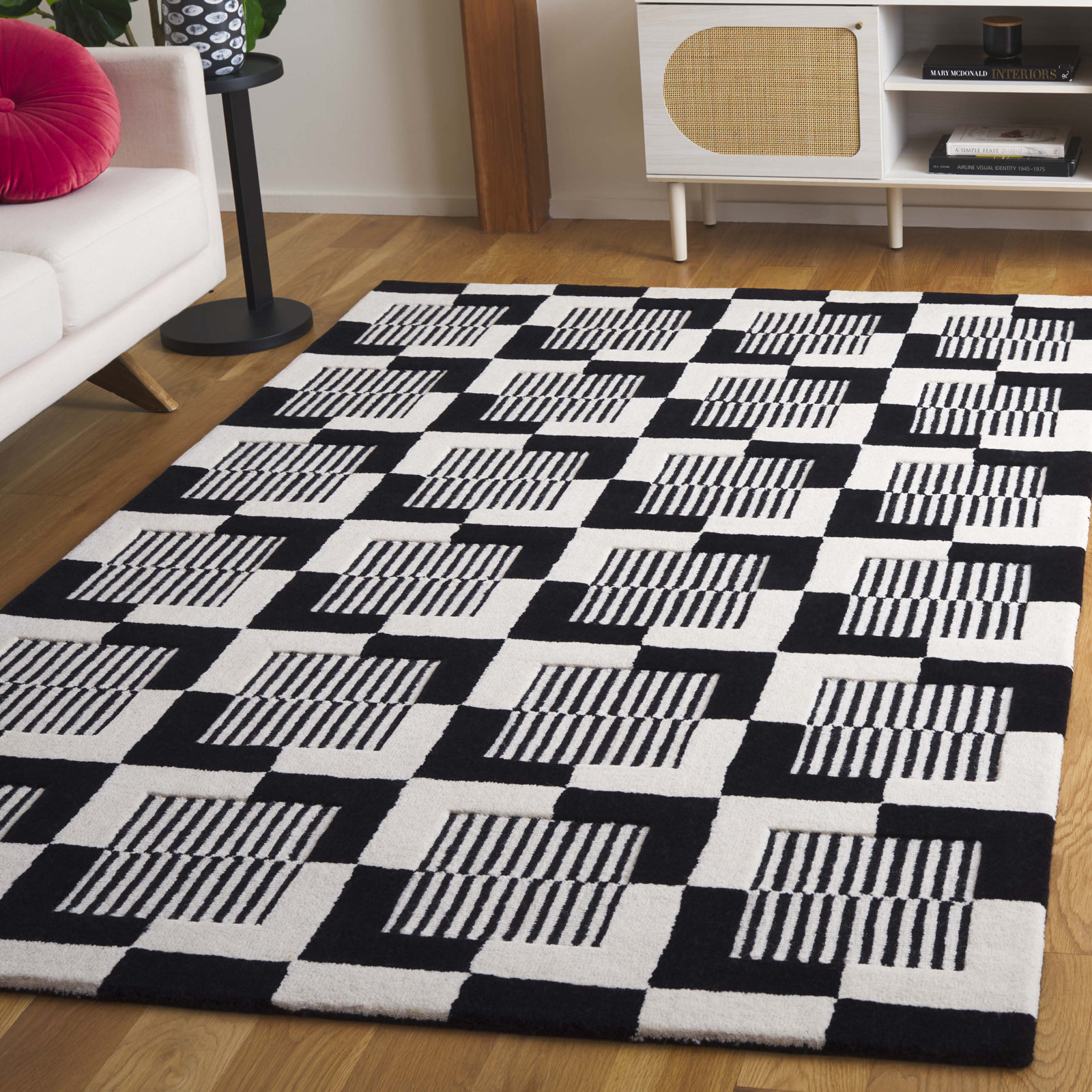 Harton Hand-Tufted Geometric Rug, Rectangle 5' x 8'
