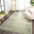 Aricel Solid Low-Pile Green Rug-2072015124