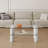 Minimalist Double-Layered Transparent Tempered Glass Computer Desk With Decorative Columns For Versatile Use