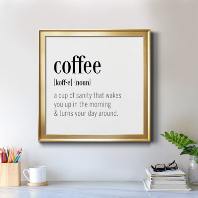 Coffee Définition - cadre photo, art textuel sur toile