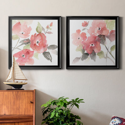 Coral Blush I - 2 pièces, peinture sur toile encadrée