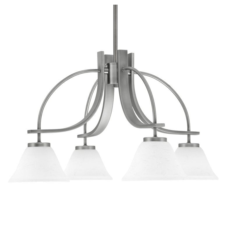 Lustre avec lumière Cavella, H 13,75 po x l 26,25 po x P 26,25 po, 4, Graphite