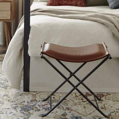 Tabouret d'appoint en cuir véritable Nardone