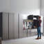 Armoire de garage - Série murale en gris métallique, fermeture en douceur, rangement en profondeur, eau et chaleur, gris anti-taches avec action, compartiments de rangement supplémentaires, résistance à l'eau, à la chaleur, aux taches et