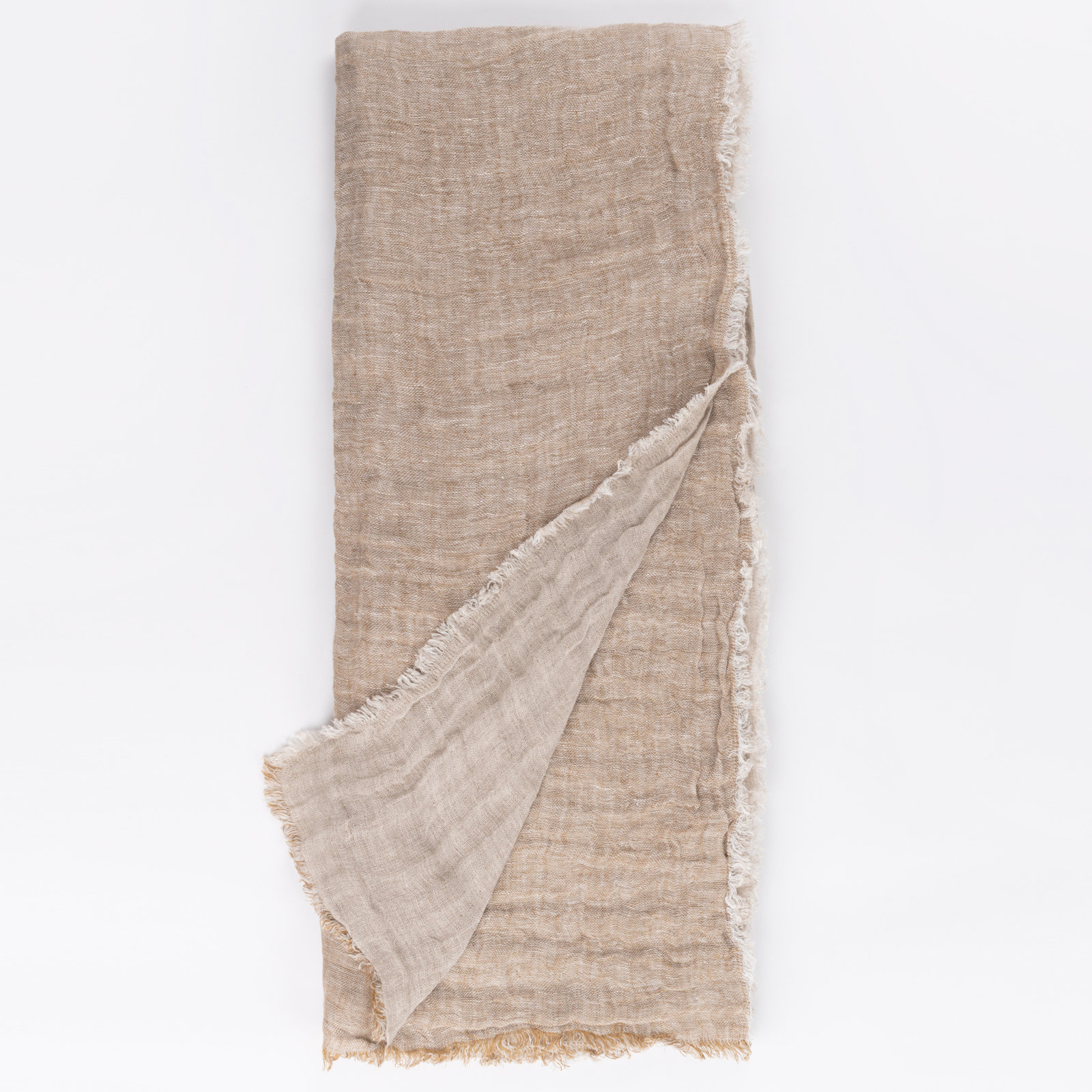 Brissia Linen Throw Blanket, Ochre
