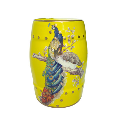 Flower and bird ceramic stool
