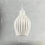 Curvy White Gloss Ceramic Pendant Lamp Shade With Line Rippled Body By 