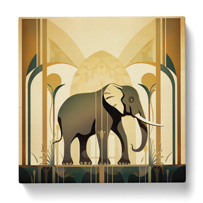 Elephant Art Deco No.2 - Wrapped Canvas