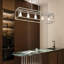 Luminaire suspendu linéaire à 5 lumières pour îlot de cuisine avec accents en fer forgé-1937452326