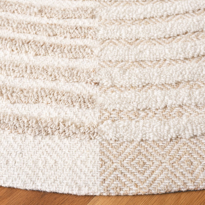Felechia Hand Tufted Performance Abstract Rug, Round 6'