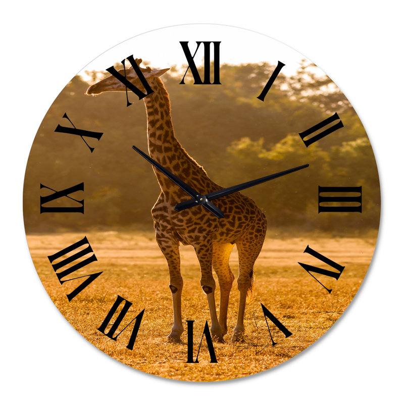 Girafe africaine dans la nature II - Horloge murale de ferme, Surdimensionné