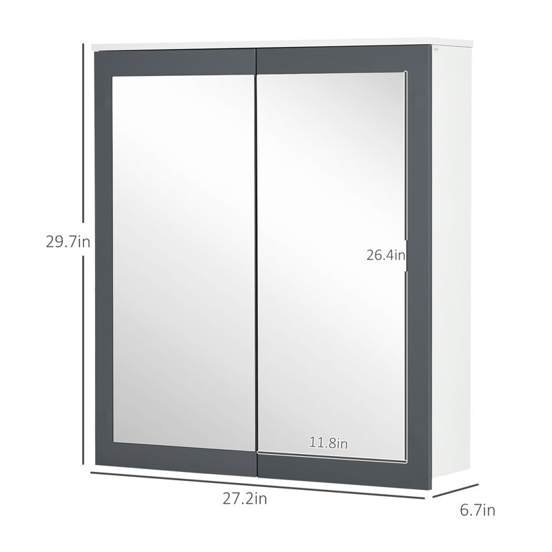 Armoire de salle de bain polyvalente avec tablettes réglables et portes doubles pour le rangement
