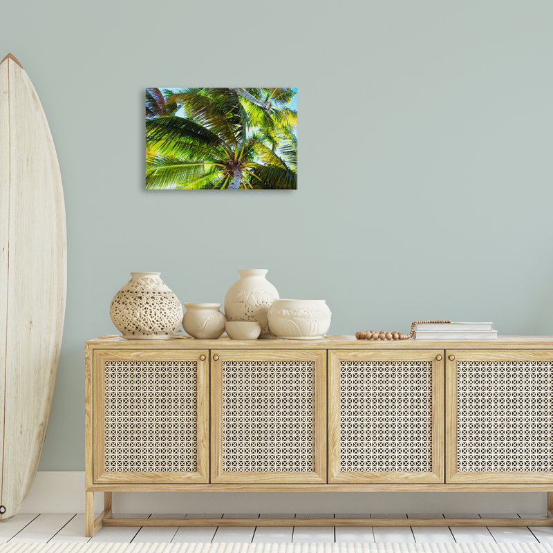 «Swaying Palm Leaves», art mural sur toile par Emily Navas, H 16 po x l 24 po