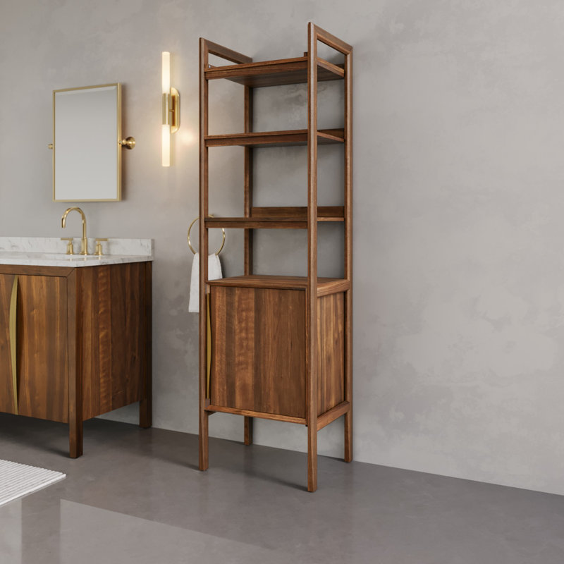 Ferrero 21 in. W x 17 in. D x 72 in. H Free Standing Linear Cabinet In Noir Juglans Finish