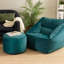 Natalia Velvet Armchair Bean Bag and Round Footstool-63657282