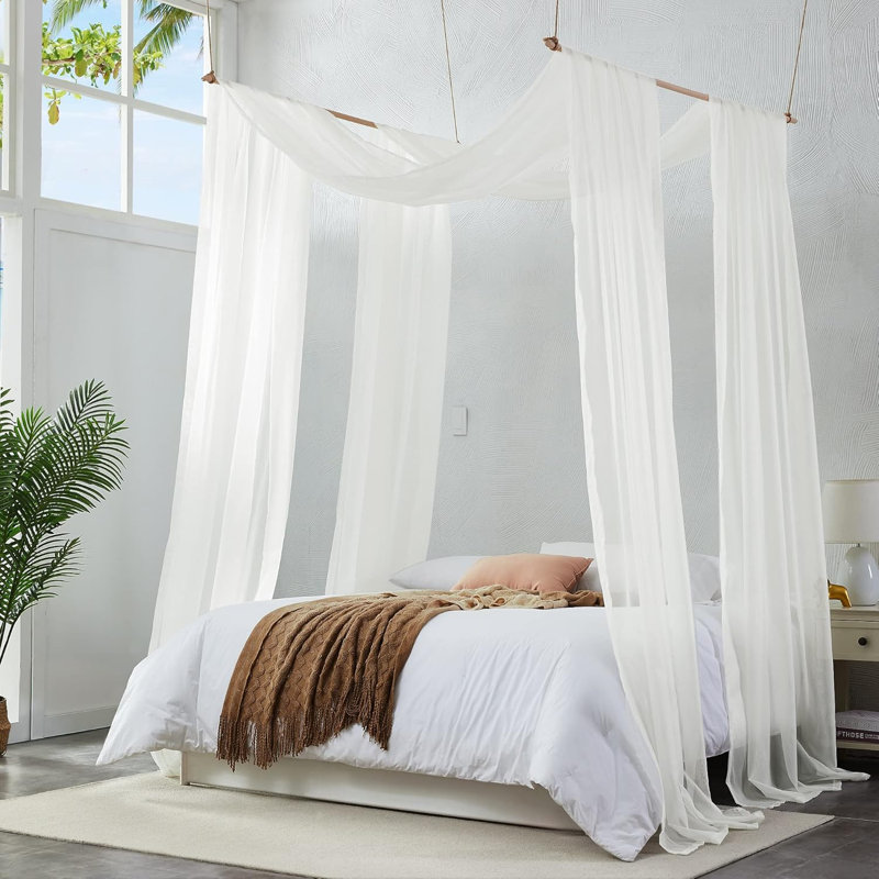 Rideaux doubles à baldaquin qui peuvent être transformés en foulards de lit, tente de lit pour enfants, baldaquin pour filles