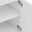 Meuble-lavabo blanc 31 po avec lavabo, charnières à fermeture en douceur, tablettes intérieures réglables, forme incurvée, pieds en bois d'hévéa, poignées dorées mates, élégant pour les salles de bain de style bord de mer en blanc, profil en céramique-594419419