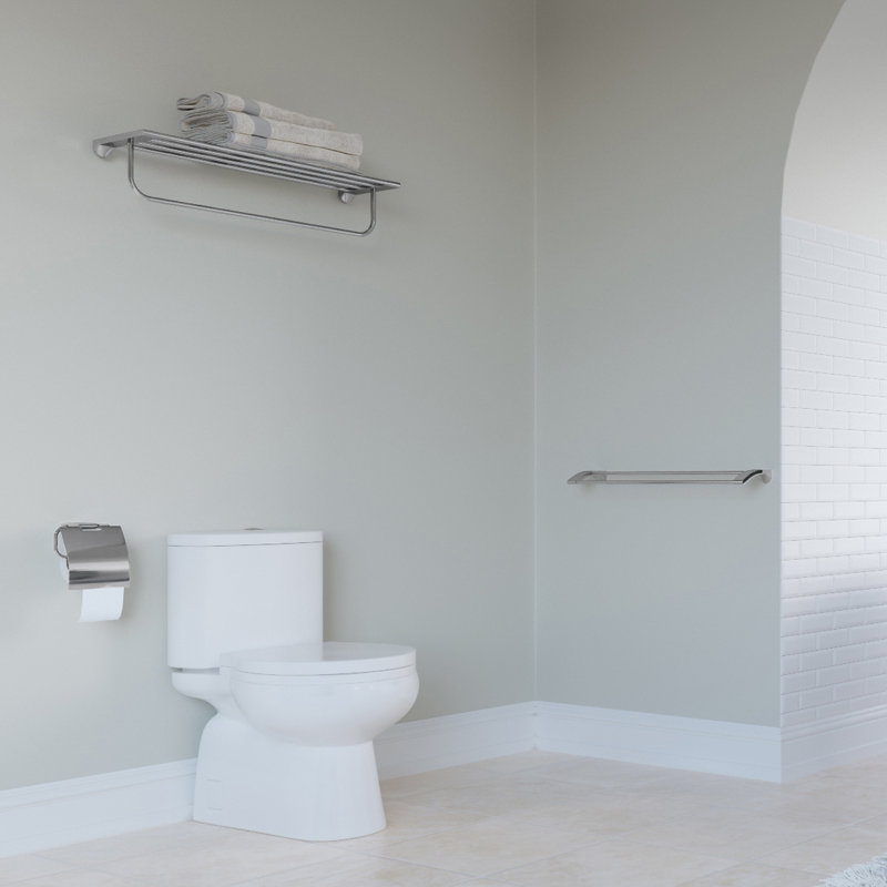 Imperia Metal Floating Shelf with Towel Bar