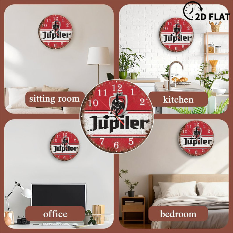 Horloge murale en bois 10 po, mouvement silencieux, à piles (piles AA non incluses), décor artistique, parfait pour les décorations
