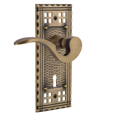 Craftsman Plate Passage (Hall & Closet) with Decorative Keyhole and Manor Lever