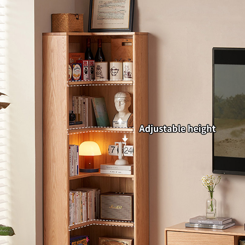American Style Corner Solid Wood Bookcase