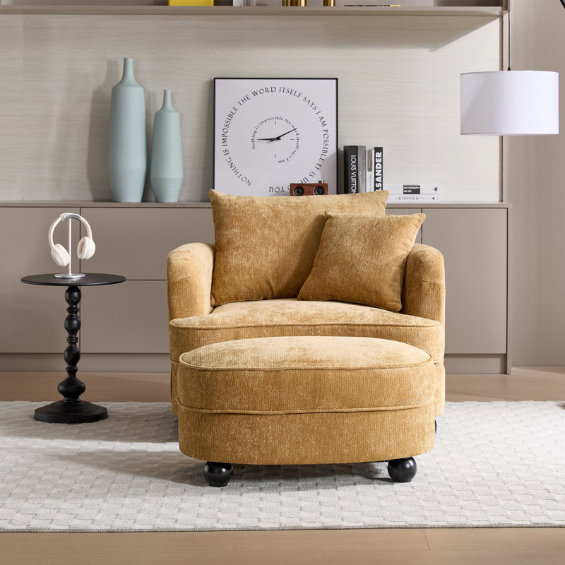 Canapé 40,2 po Chenille, Jaune