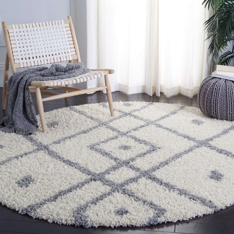 Venus Shag 600 Performance Geometric Rug, Round 6'7"