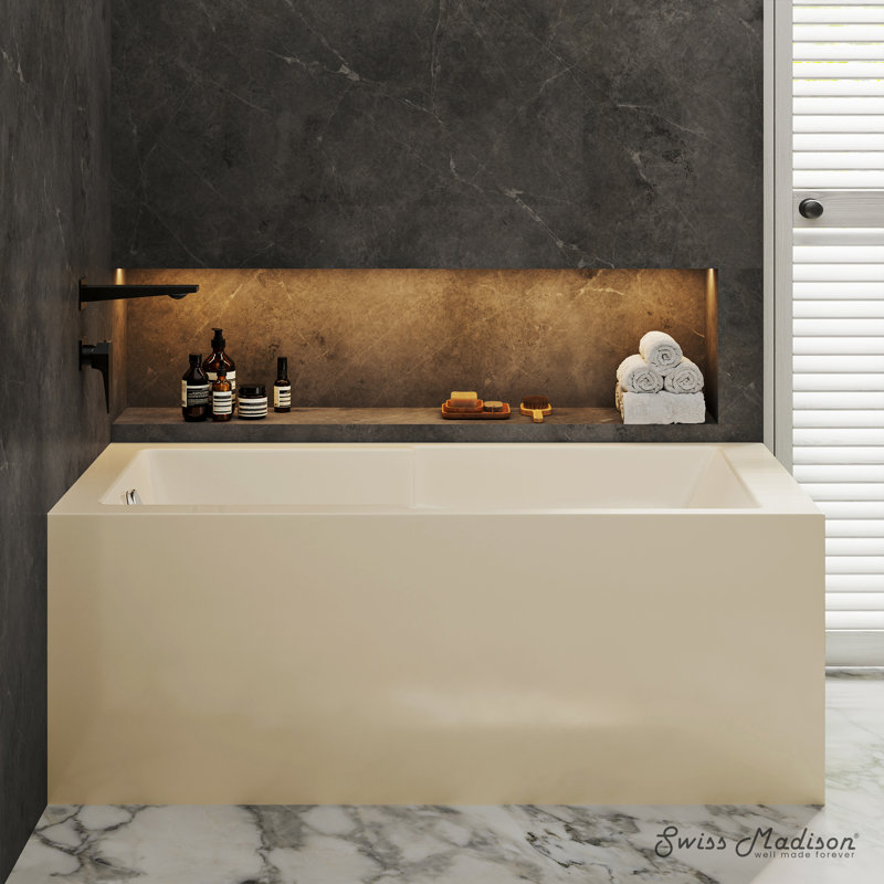 Baignoire de coin Claire, Gauche, Bisque brillante
