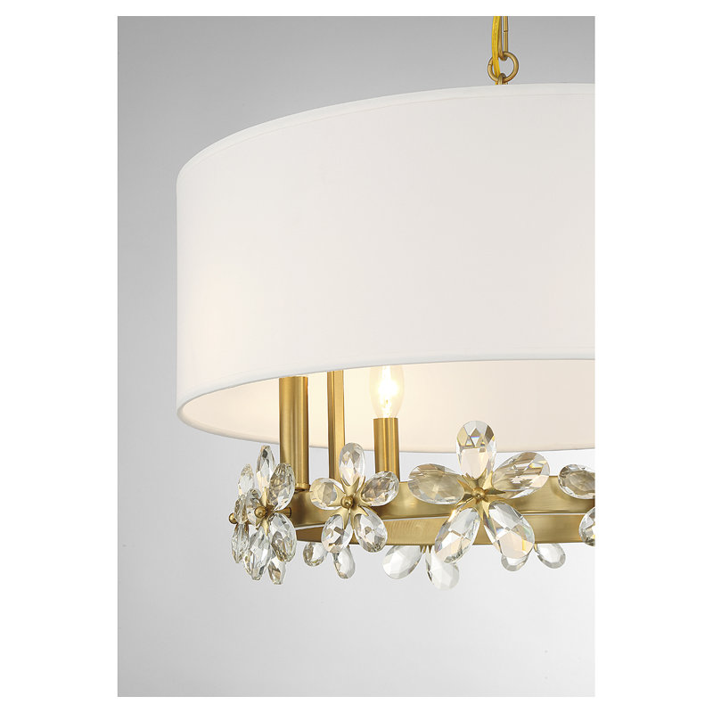 Dahlia 4-Light Hubbs in Warm Brass, 14" H x 21" W x 21" D, 4 Lights