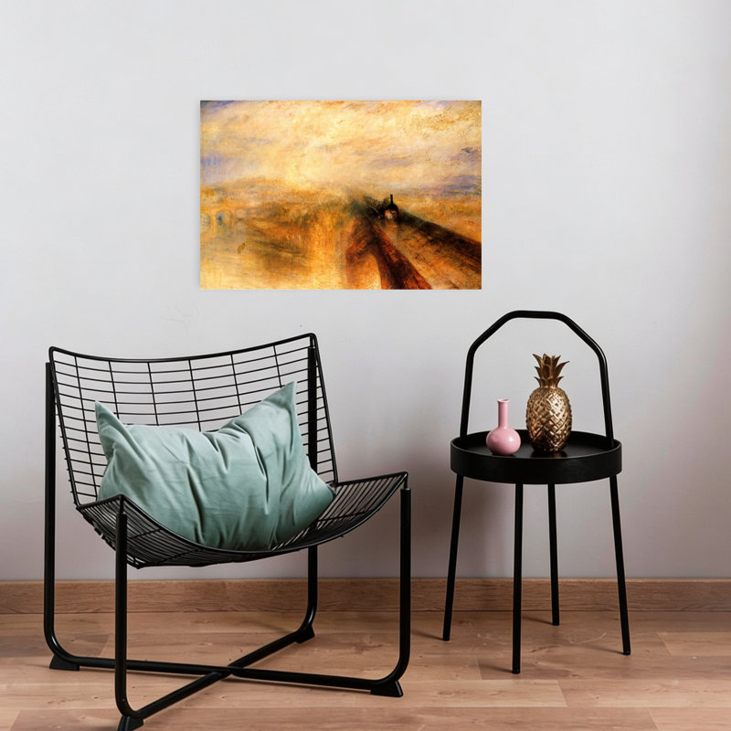 Rain, Steam & Speed , 1844 Classic Abstract Contemporary Sunset Landscape Wall Art Print by J.M.W. Turner - 1 Piece Wrapped Canvas Wall Art