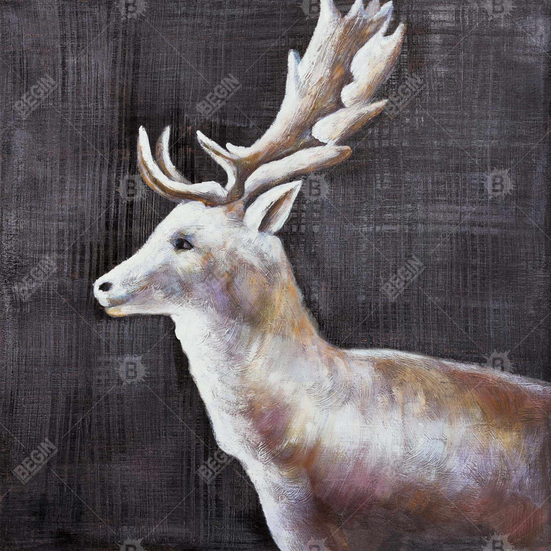 " Deer Profile View In The Dark "