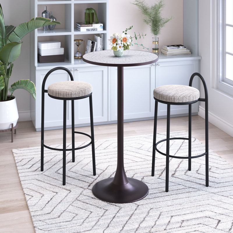 Table de bar Bite, Brun, Gris