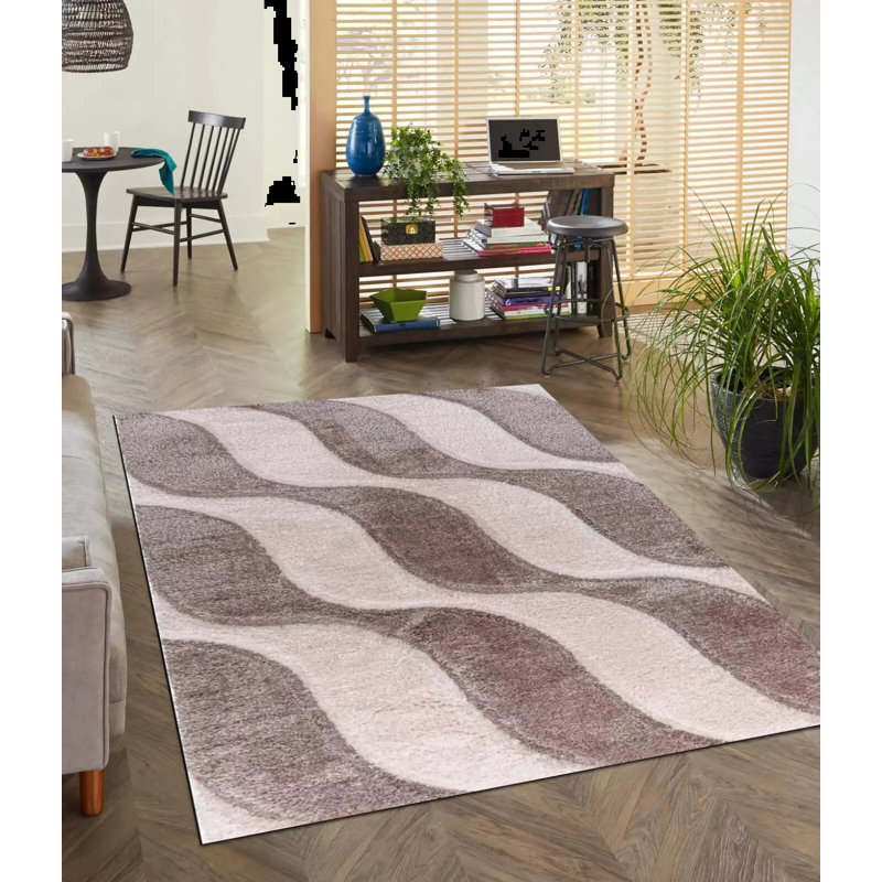 Geometric Shag Area Rug, Rectangle 160 x 230 cm