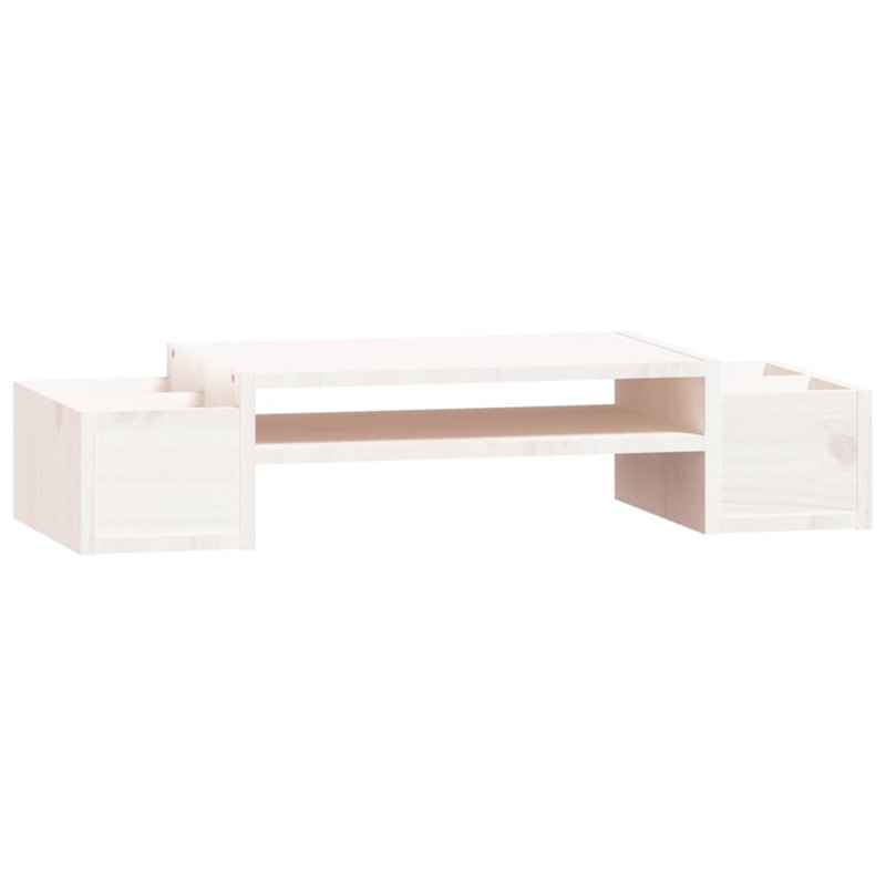 Kahan Wood Monitor Stand, White, 27.5 cm H x 70cm W x 15 cm D