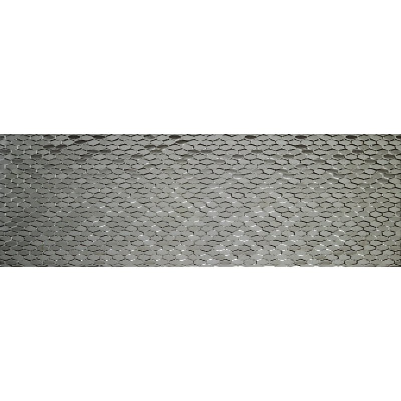 Artwork™ 12" x 35" Beveled Ceramic Metal look Tile, Silver