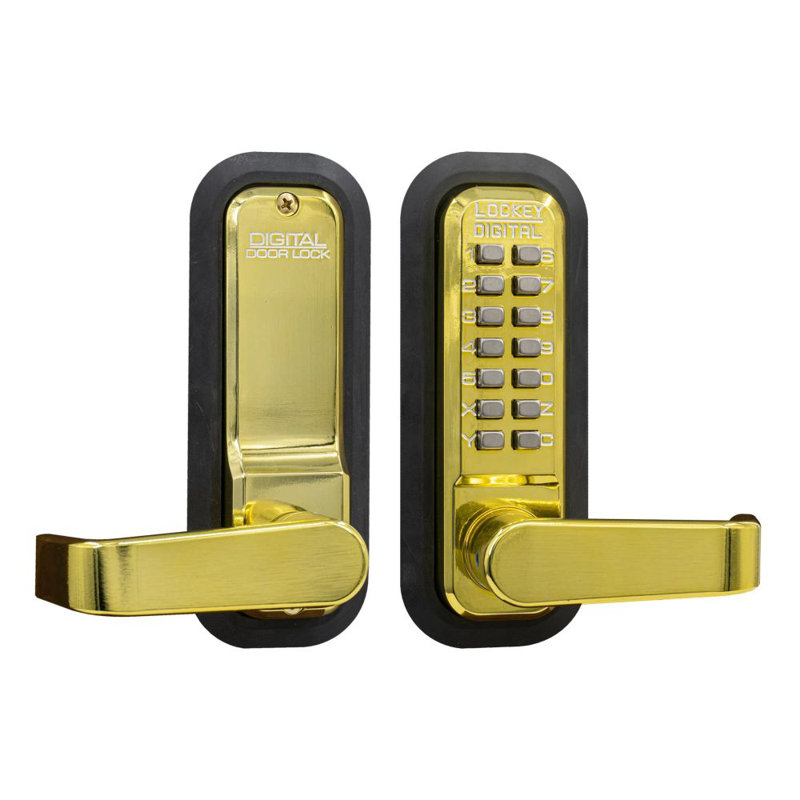 Levier de porte sans clé, Laiton brillant