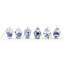 6 Piece Porcelain Asian Jar Finial Ornament Set