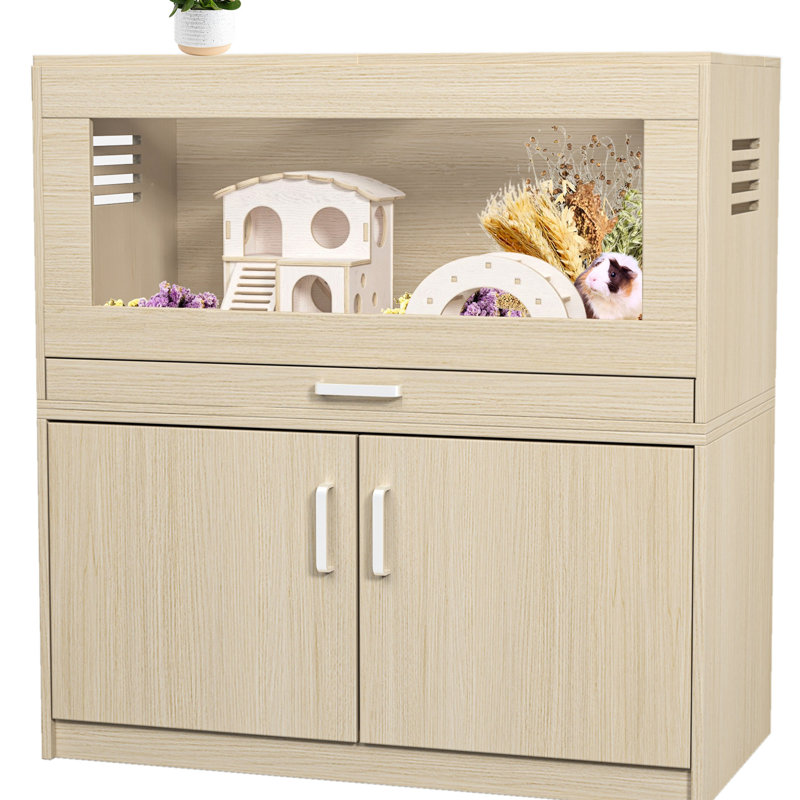 Grande enceinte en bois pour hamster, avec rangement et fenêtres en acrylique, armoire indépendante facile à nettoyer, fabrication en bois, installation simple et transparente