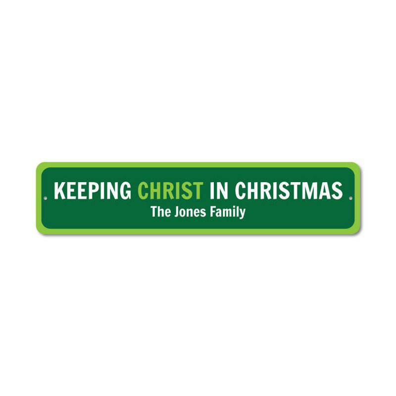 Panneau en aluminium «Keeping Christ in Christmas», H 6 po x l 24 po x P 0,06 po