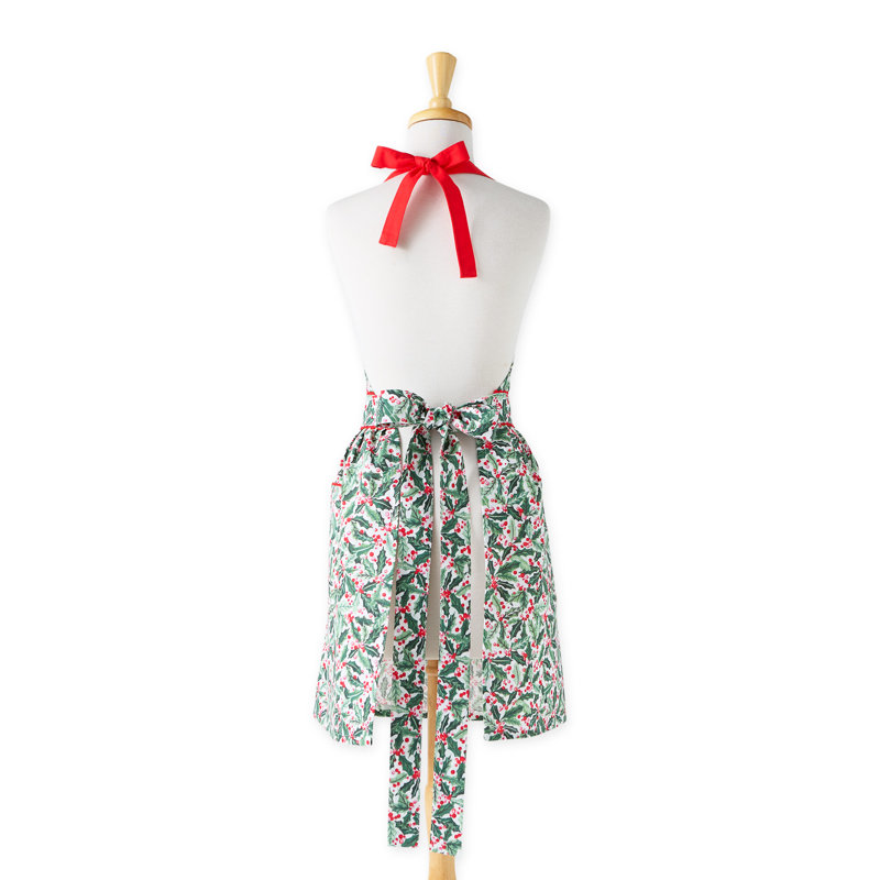 Christmas Printed Farm Apron, Holly Jolly