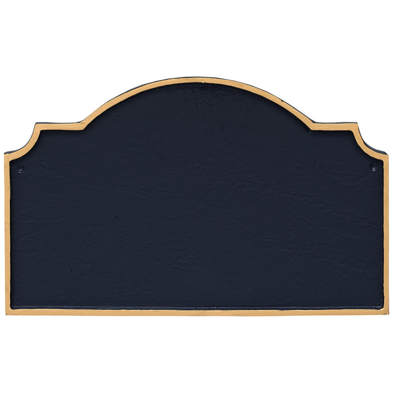 Plaque d’adresse murale sur 1 ligne vanderbilt, Bleu marine / doré, Oui