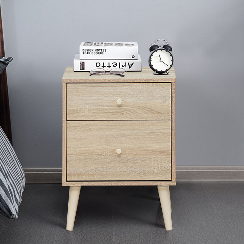 Woodacre 45cm W Bedside Table, Brown