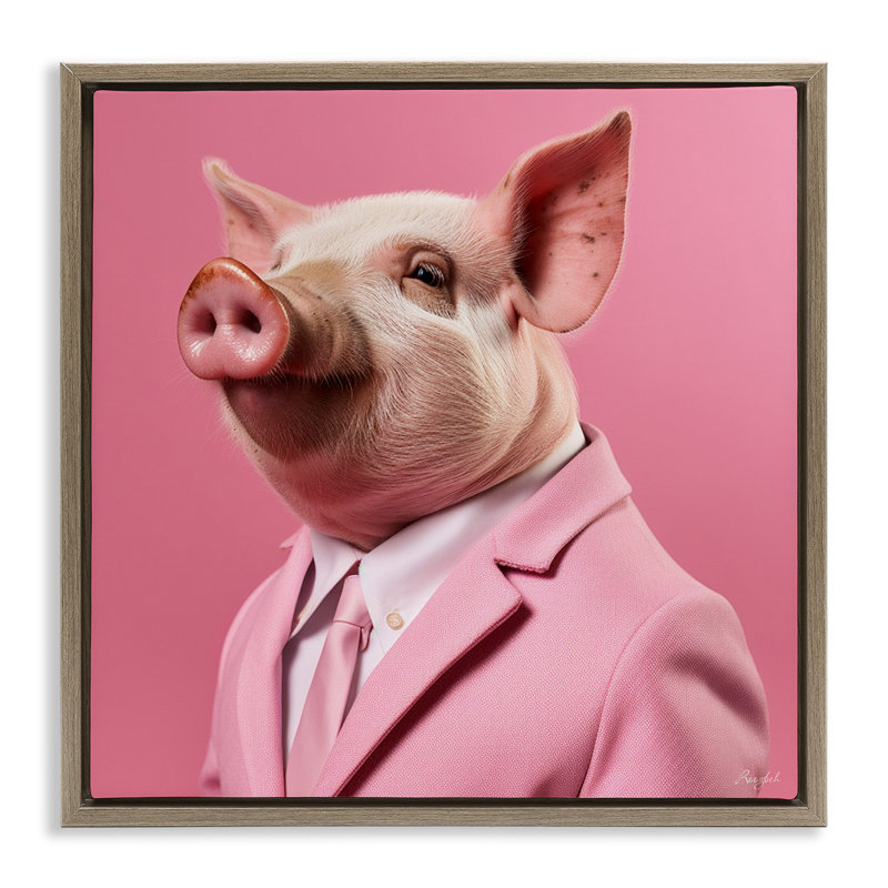 Mode cochon rose, Cadre flottant orme Montalcino, H 25 po x l 25 po