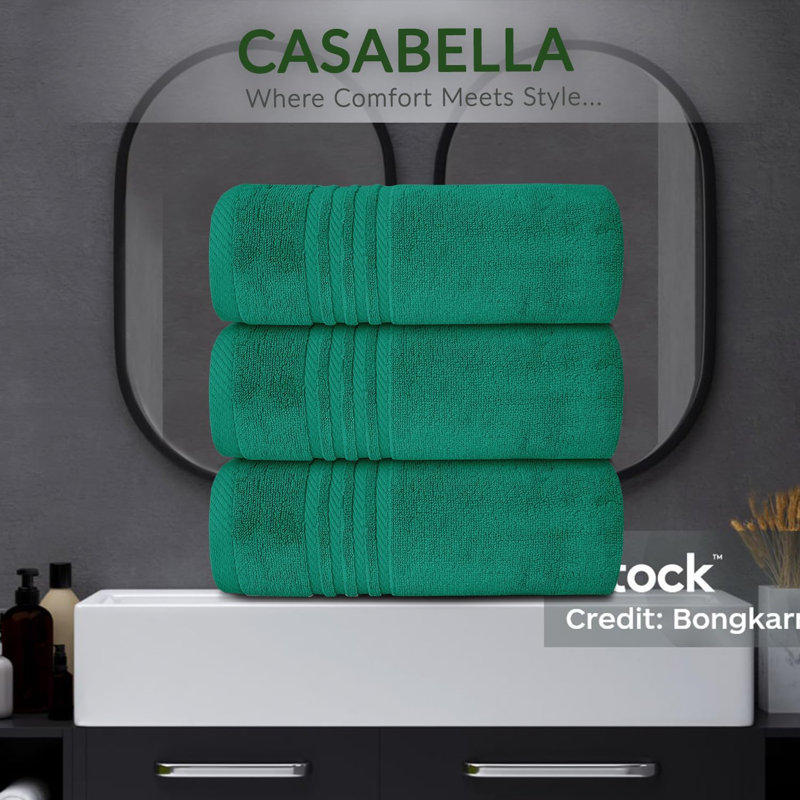 3Pk Zero Twist Large Bath sheet 80x140, Jade Green