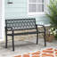 Banc de jardin moderne avec dossier floral