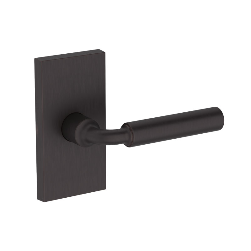 La Conner Half Dummy Lever with Contemporary 5in Rose in Polished Chrome, Venetian Bronze